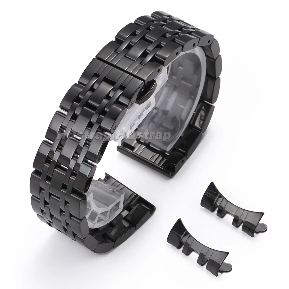 Premium Stainless Steel Watch Strap with Deployment Clasp - Adjustable Metal Band