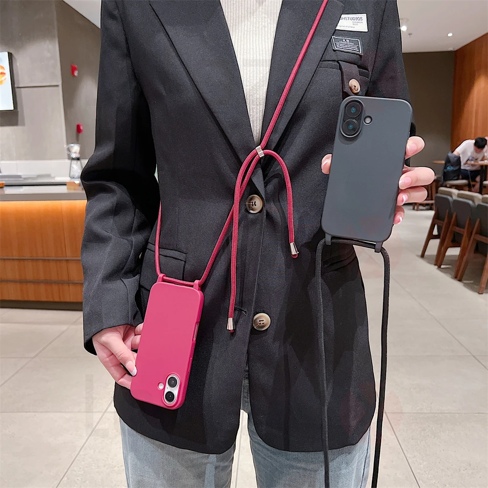 Crossbody Phone Case For Iphone With Silicone Strap And Bumper_voghion.com