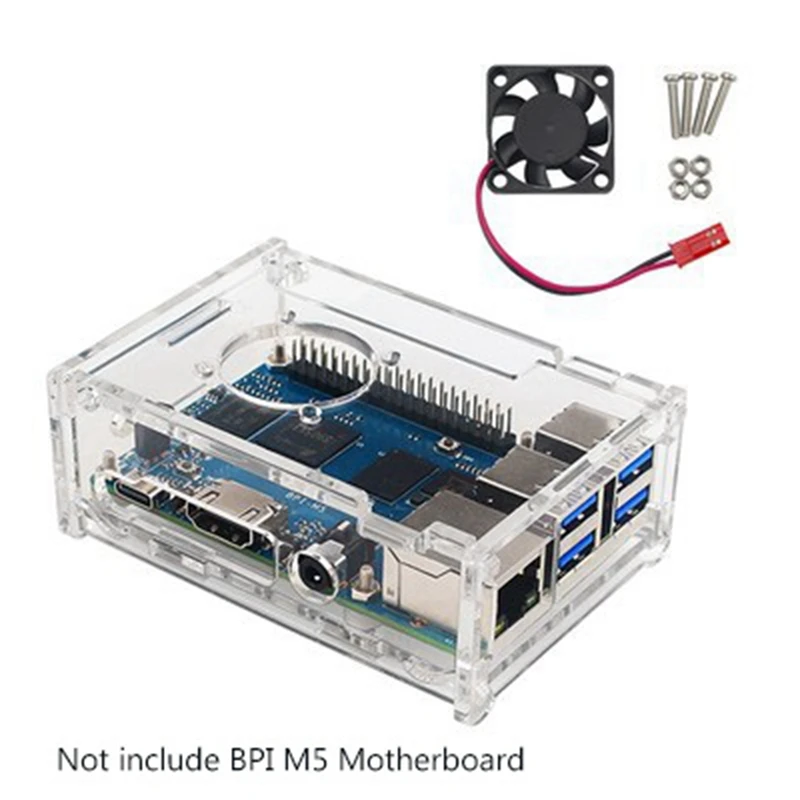 Carcasa transparente para placa de desarrollo de M5 Banana Pi, carcasa protectora de acrílico para BPI-M5 Pi