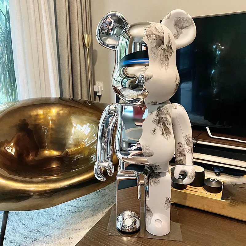 

Bearbricks 400% Sculptures Home Decoration Plastic Animal Statue Post-modern Style Interior Cabinet Ornament Violent Bear Crafts