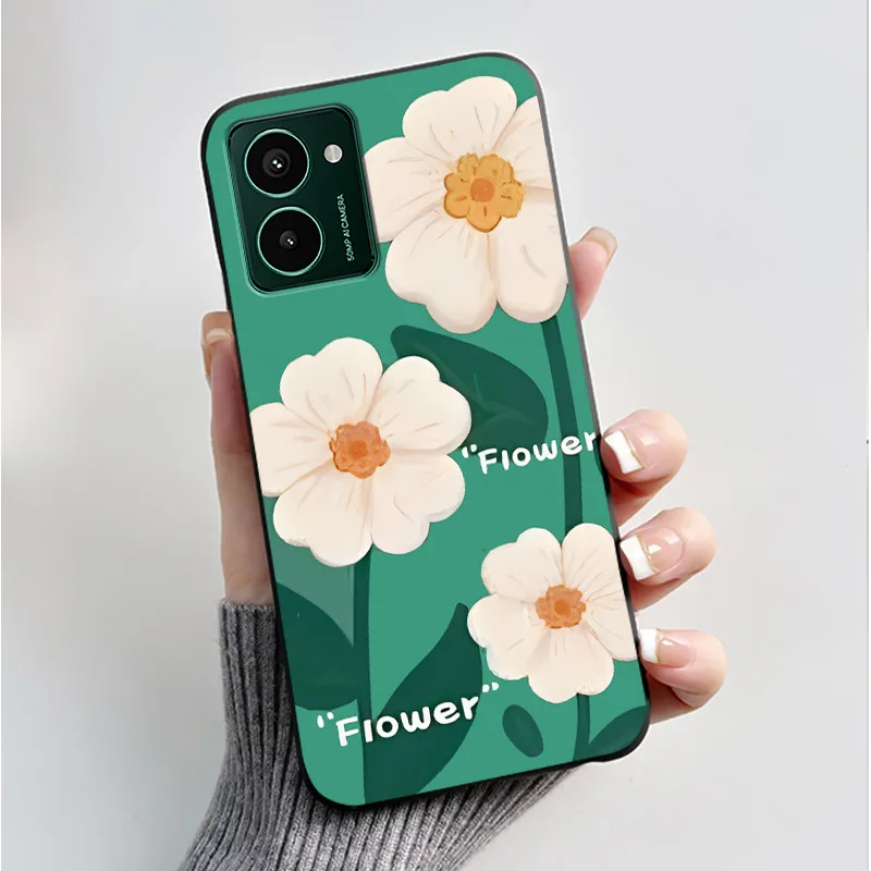Luxury Fashion Butterfly Flower Painted Black Soft TPU Silicone Phone Case