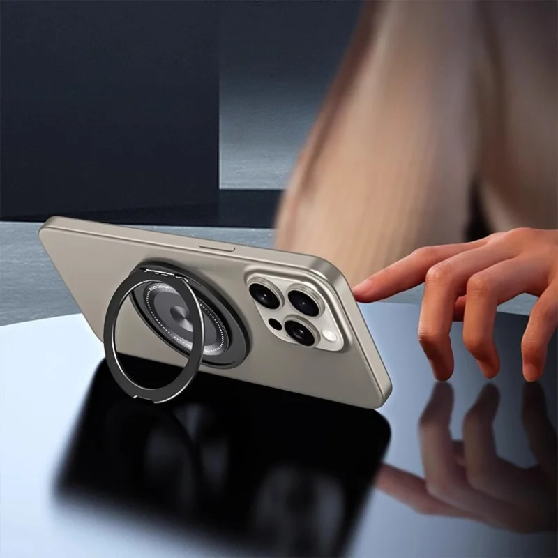 2026ultra Thin Magnetic Ring Phone Holder 360° Rotating Cd Pattern Finger Stand Universal Back Sticker Slim Kickstand Grip Mount, Alina Gadgets