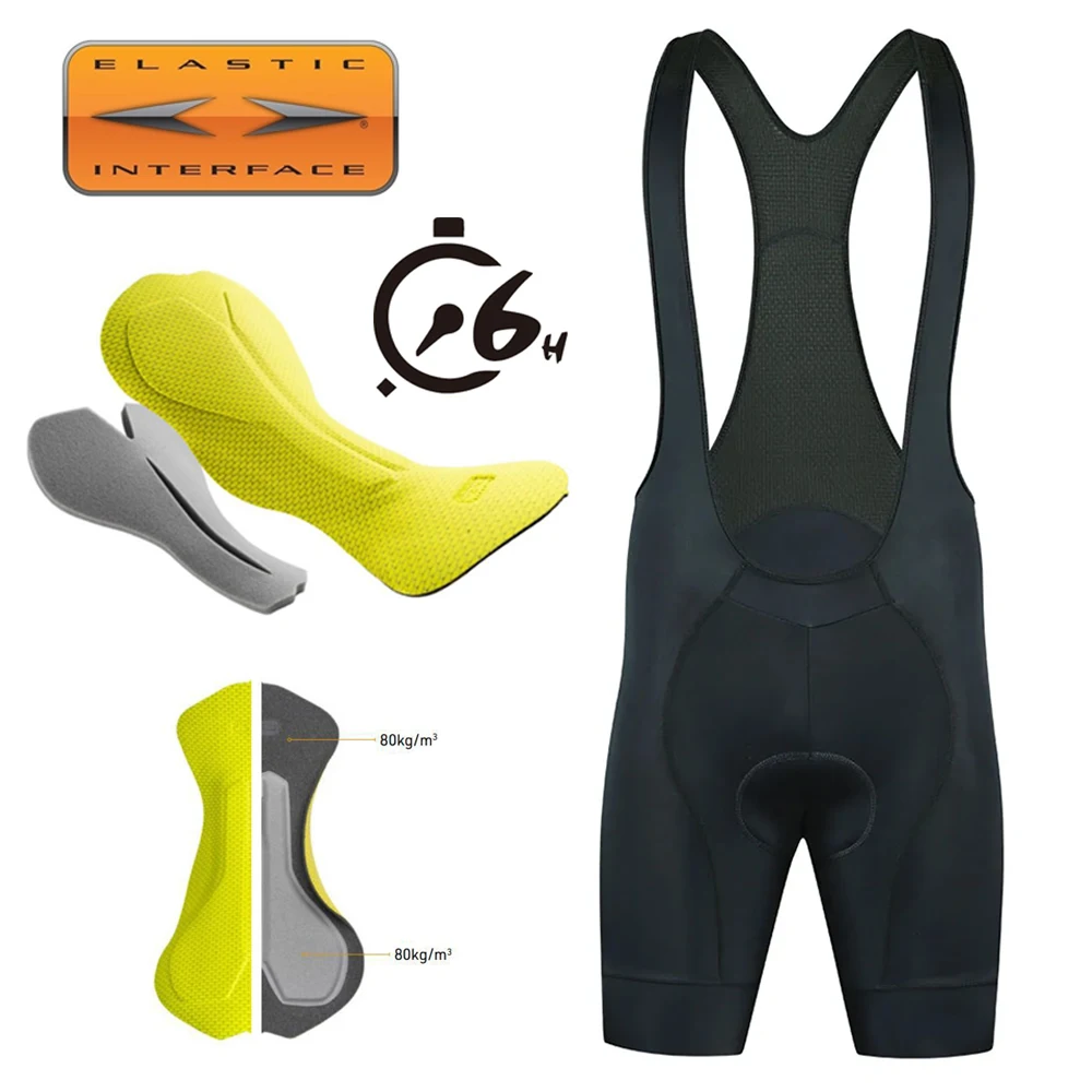 Hot High Quality Boneless sewingNew Technology ELASTIC INTERFACE black Luminous Summer cycling Bib shorts No