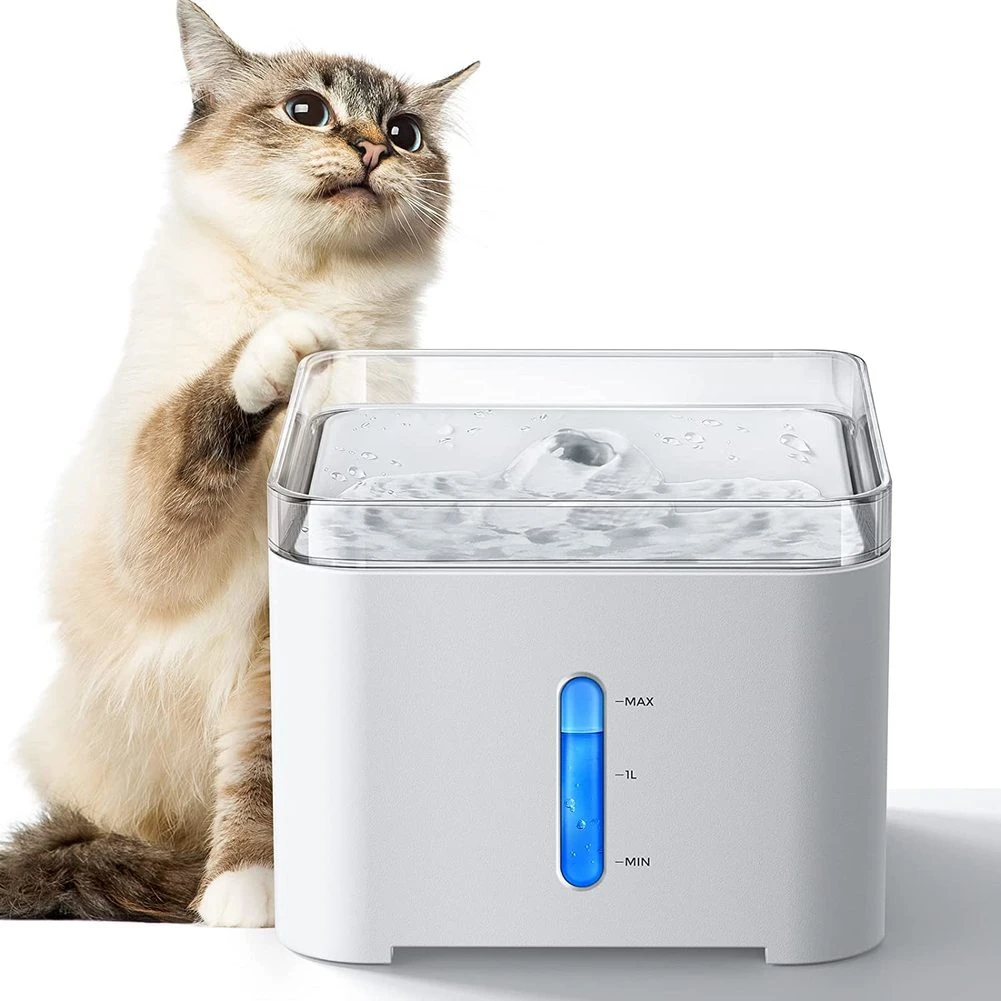 Fuente de agua automática para gato y perro, bebedero silencioso con LED,  USB, eléctrico, tazón, dispensador de agua para mascotas, 2L|Productos de  alimentación para gatos| - AliExpress