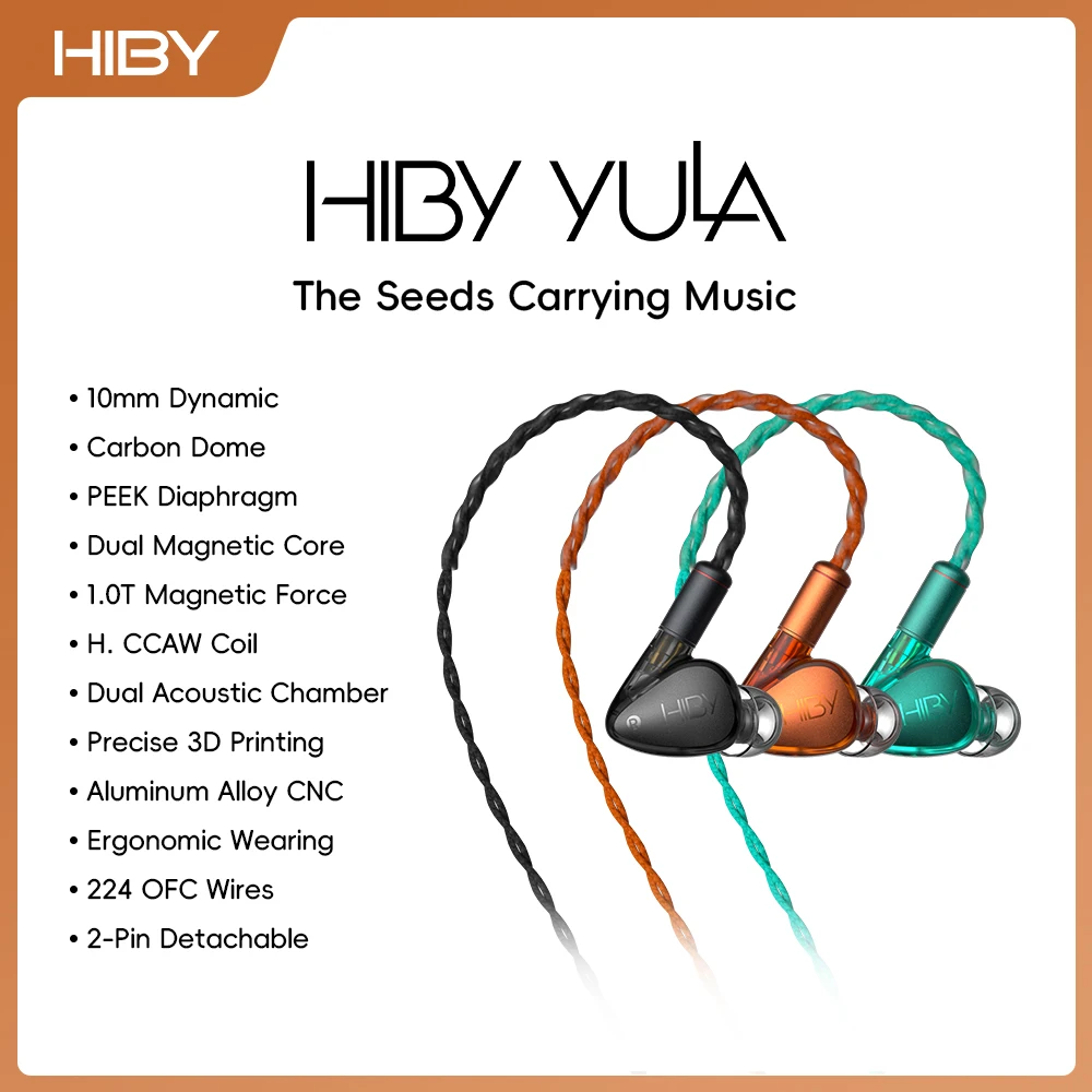 Aluminum Dynamic HiFi Earphones with PEEK Diaphragm