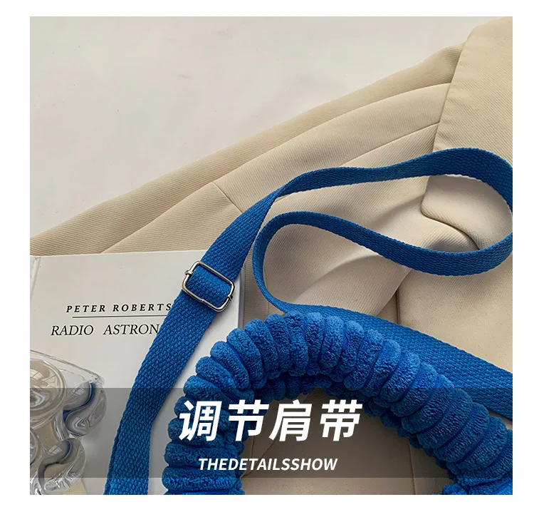 Herbst-Winter Frau 2026 Neue Stil Koreanische Ins Denim Samt Plüsch Schulter Umhängetasche Hochwertige Handtasche – Detail 3