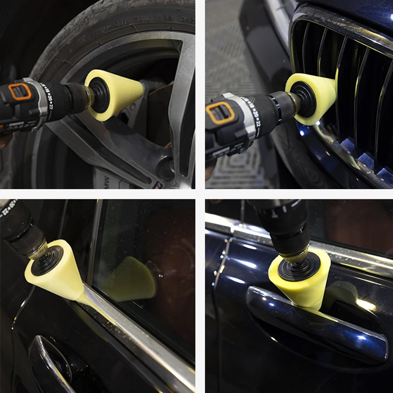 Auto Wheel Polishing Sponge 6mm Polishing Cone for Electric Drill Burnishing Ball Car Hub Sponge Pad car polishing pad car polish pad car polishing sponge polishing sponge set polishing wheel disc polishing wheel kit