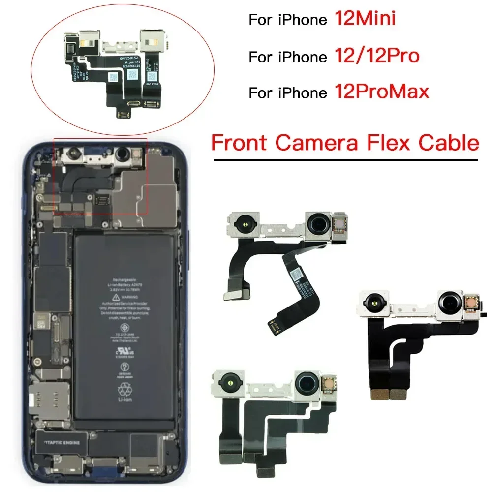 

Front Camera Flex Cable Replacement for IPhone 12 Mini Pro Max 12MP Facing Lens Module Part NO Face ID