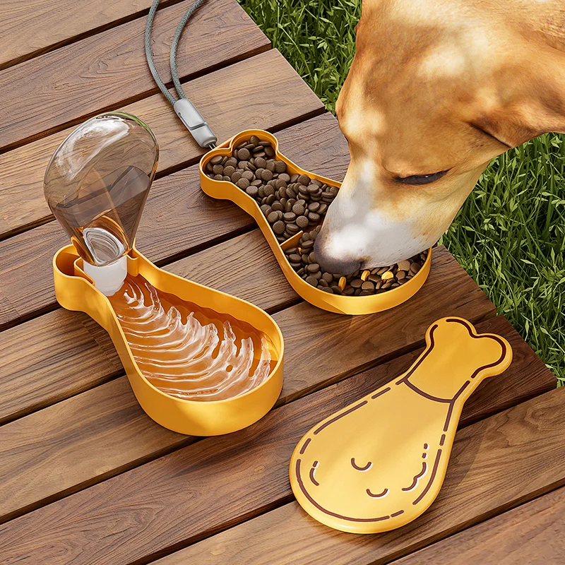 Portable Dog Water Bottle With Food Container Dog Travel Water