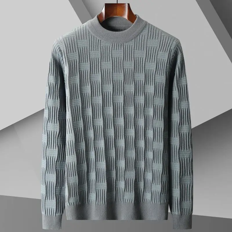 thumbnail image 1 of Suéter de cuello alto de alta gama para hombre, suéteres navideños suaves y cálidos, jersey de cachemira informal, otoño e invierno, 8XL, 7XL, 6XL, 2023, 1 of 5