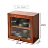Cosmetic storage cabinet Changhong glass small cabinet clamshell cabinet door solid wood desktop retro European double-layer sto 5