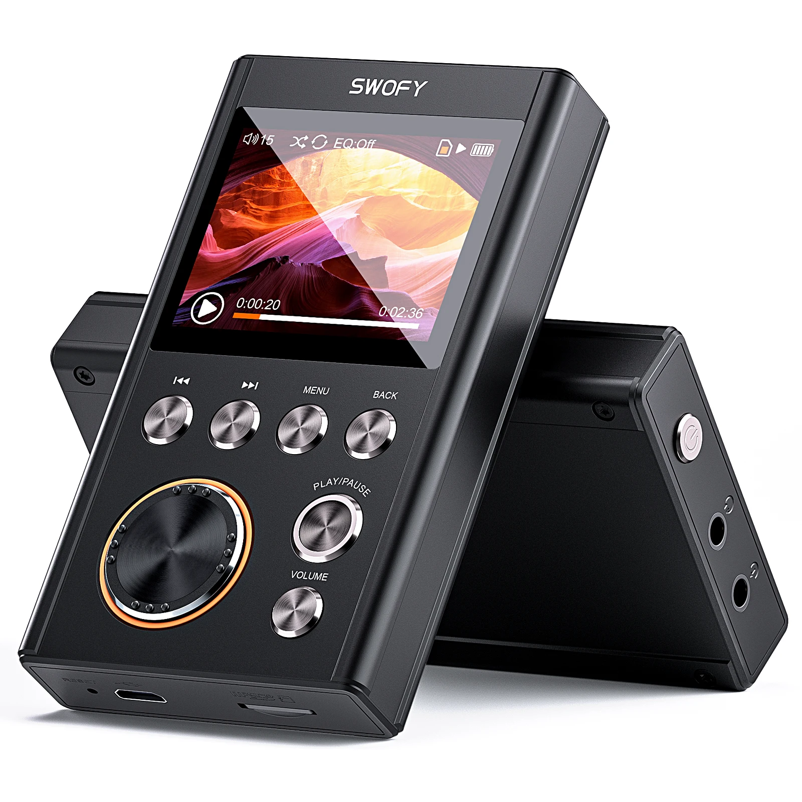 Reproductor MP3 Retro de Metal Negro de 64 GB, Audio Digital de Alta ...