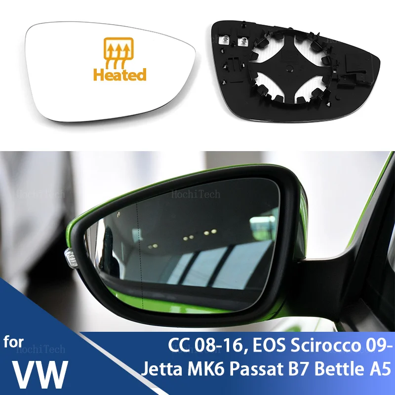 

For Volkswagen VW CC 08-16, EOS Scirocco, Jetta MK6 Passat B7 Bettle A5 EU Side Heated Wing Mirror Glass Rearview Mirror Lens