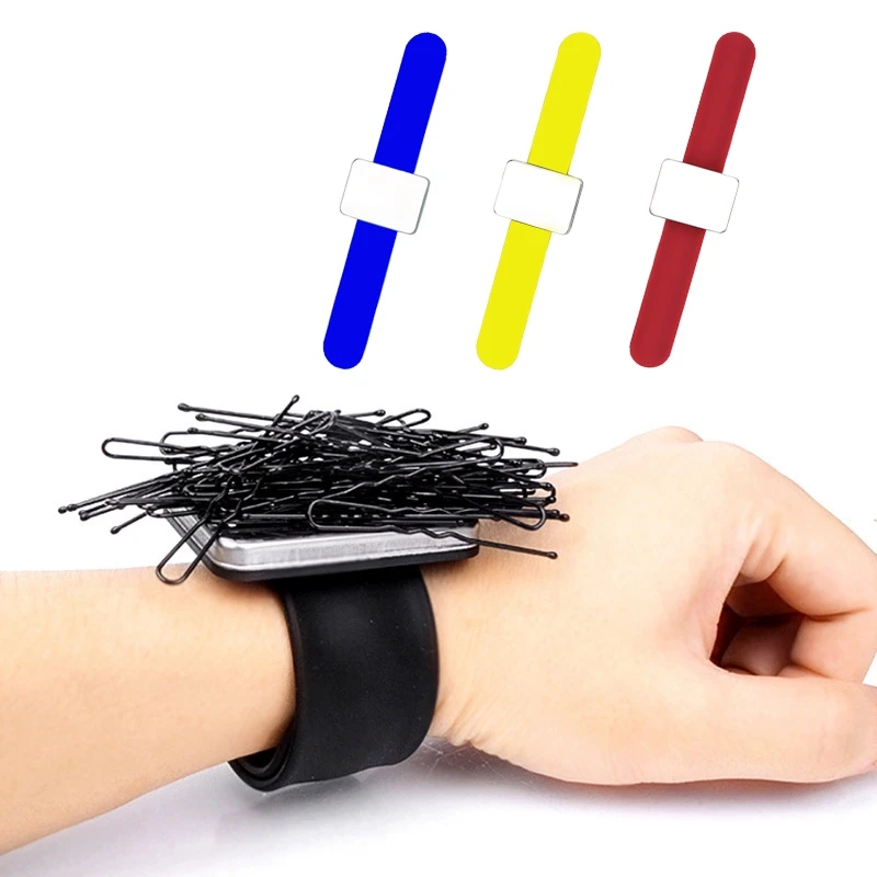 Safe Bracelet Band Magnetic Sewing Pin Cushion Storage Sewing Pins  Wristband Pin Holder Silicone Wrist Needle Pad 7colors
