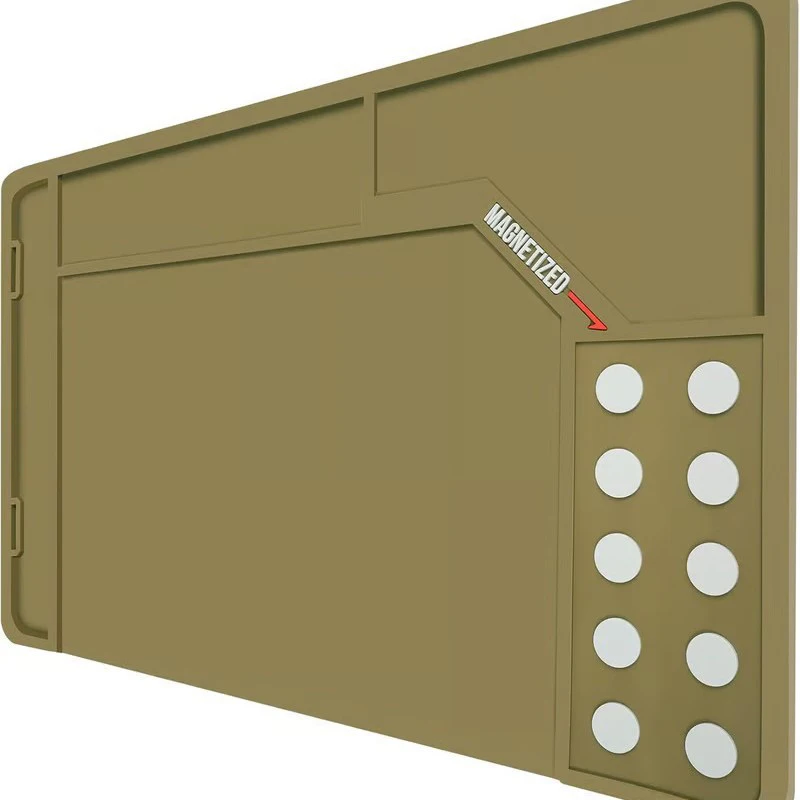 1PC Gun Cleaning Mat Rifle Pistol Gun Mat With Magnetic Dots Non-Slip With Organizer Parts Tray Protective Workbench Mat 3