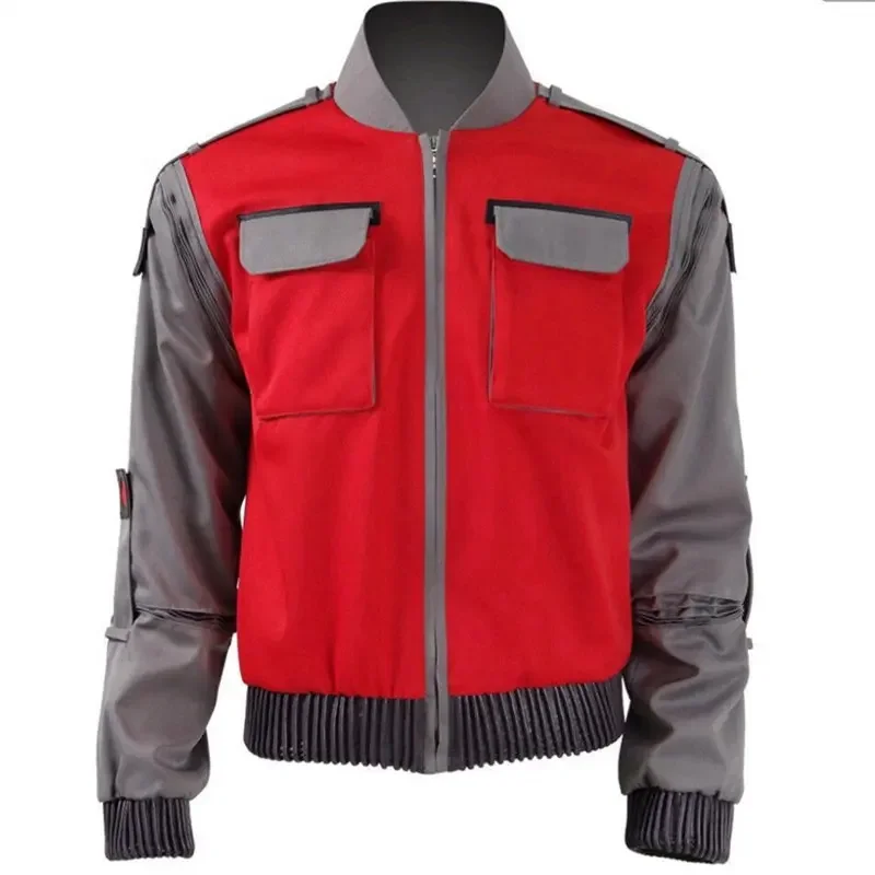 

CosDaddy Movie Back To The Future Cosplay Marty McFly Orange Red Jacket Adult Men Halloween Carnival Costume