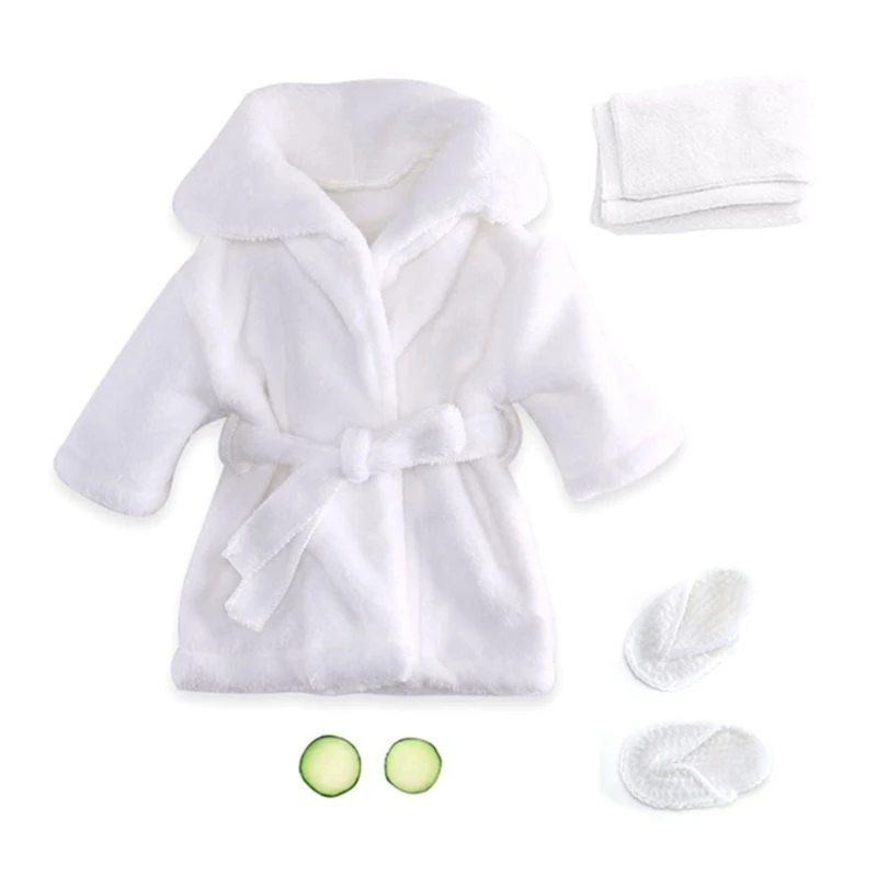 

Lovely Newborn Outfit Photography Prop Baby Bathrobe Towel Cucumber Slices Set Shower Gift for 0-3 Moths Baby Boys Girls