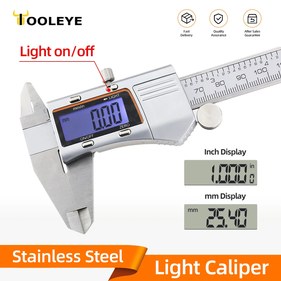 Night Light Display Caliper Pachometer Digital Ruler Measuring Instruments Digital Micrometer Electronic Caliper Thickness Gauge