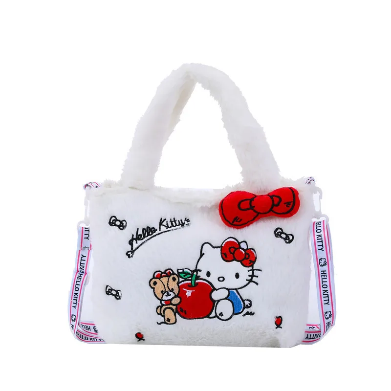 Ladies Handbag Sanrio Hello Kitty Plush Bag Kawaii Kuromi My Melody Cute Cartoon Anime Handbag Cinnamoroll Storage Tote Bags Women Girl Gifts