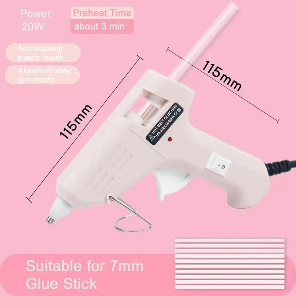 Children's Hot Melt Glue Gun 110V-220V Anti Scalding Handmade DIY Household Hot Silicone Gun 7Mm Glue Stick