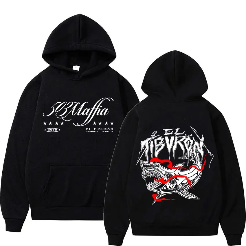 Rapper RVFV ELTIBVRON 503 MAFFIA Tour 2025 Album Hoody Herrenbekleidung Mode Harajuku Sweatshirt Lässiger übergroßer Fleece-Hoodie