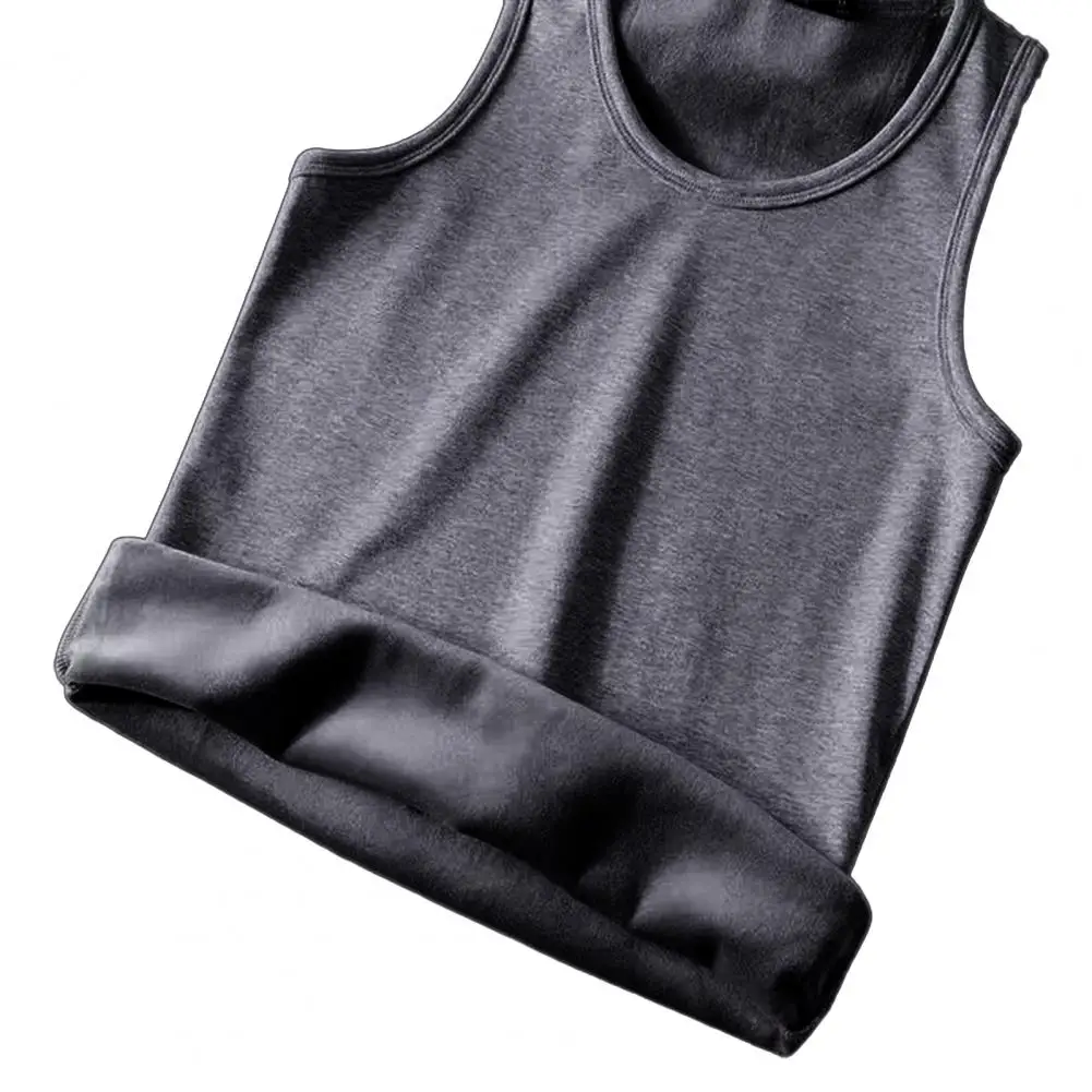 

Men Winter Tank Top Men's Sleeveless Thermal Vest Slim Fit Bottoming Top for Fall Winter Round Neck Soft Elastic for Homewear