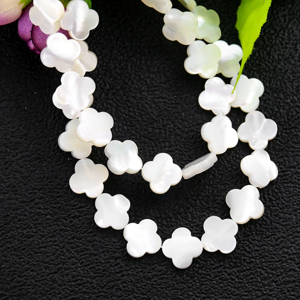 

Shell Freshwater Shell Four-leaf Clover Lucky Love Beaded Straight Hole Earrings Handicraft Materials DIY Jewelry Clothing Beads