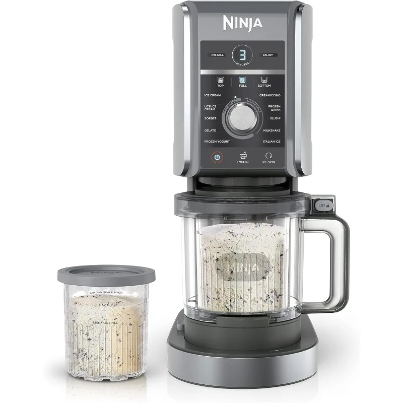 

11-in-1 Ice Cream & Frozen Treat Maker for Ice Cream, Frozen Drinks & More, 11 Programs, 11 Functions + (2) 24 oz. Pints