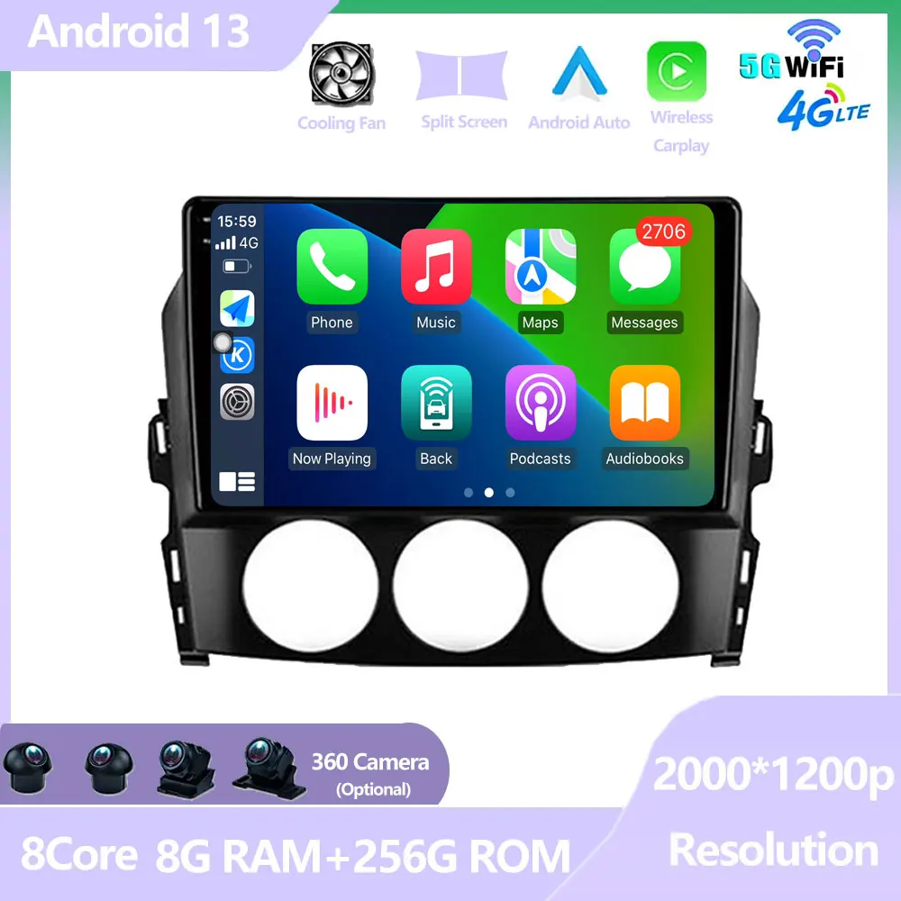 

Car GPS Navigation Screen Android 13 For Mazda MX-5 III 3 NC 2008 - 2015 Radio Audio DSP Stereo Player WIFI Wireless Carplay
