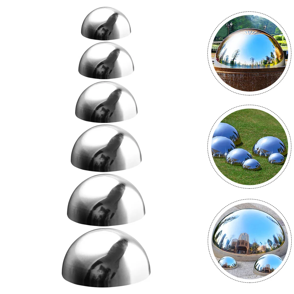 

Gazing Ball Stainless Steel Garden Mirror Globe Ornament Sphere Hollow Reflective Hemisphere Home Pond Outdoor Decor