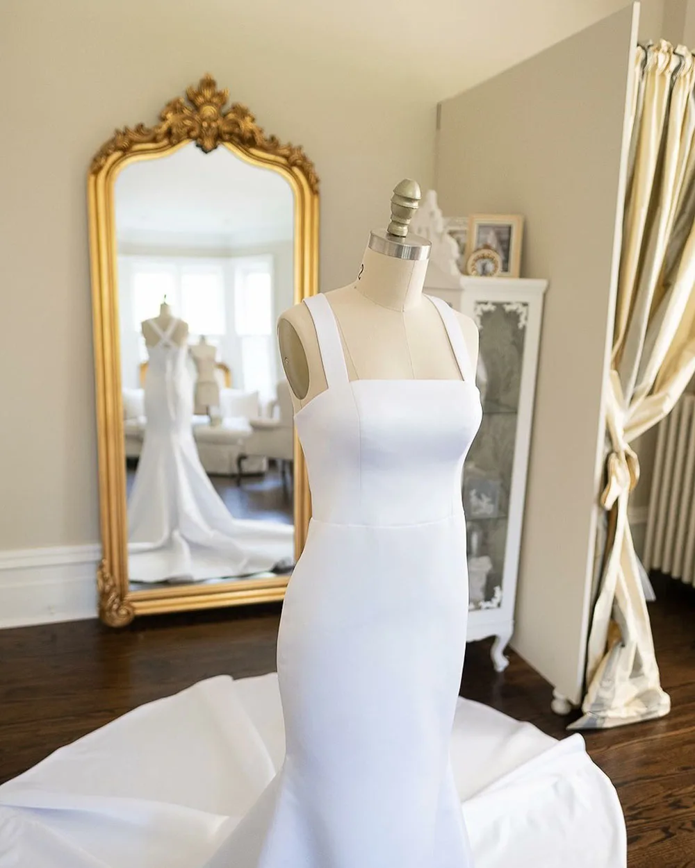 Civil Mermaid Wedding Dress Cross strap Back Square Collar 2025 Luxury Bridal Gown Women Vestidos De Novia Customized 2