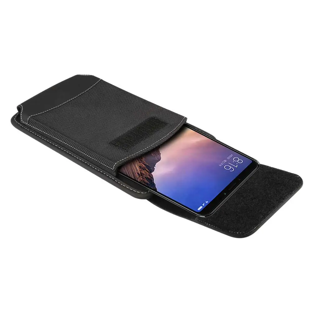 Universal Mobile Phone Pouch Holster with Belt Clip - Oxford Leather Waist Bag for 4.7-6.9 Inch Devices