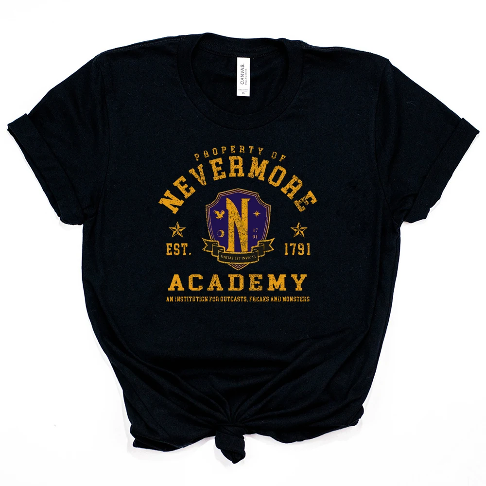 

Nevermore Academy T-Shirt Wednesday Addams Shirt Nevermore Est 1791 Addams Family Inspired Tees Cool Tv Show Shirts Hipster Tops