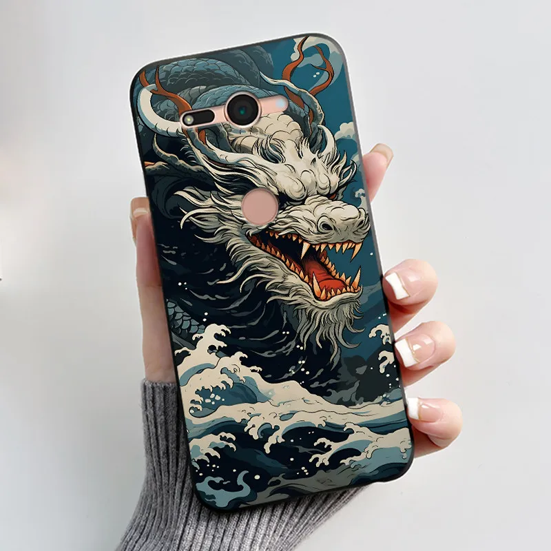  Xperia XZ2 컴팩트/SO-05K 보호용 충격 방지 소프트 커버용 귀여운 블랙 케이스 전화 케이스 사랑스러운 푹신한 흰색 토끼