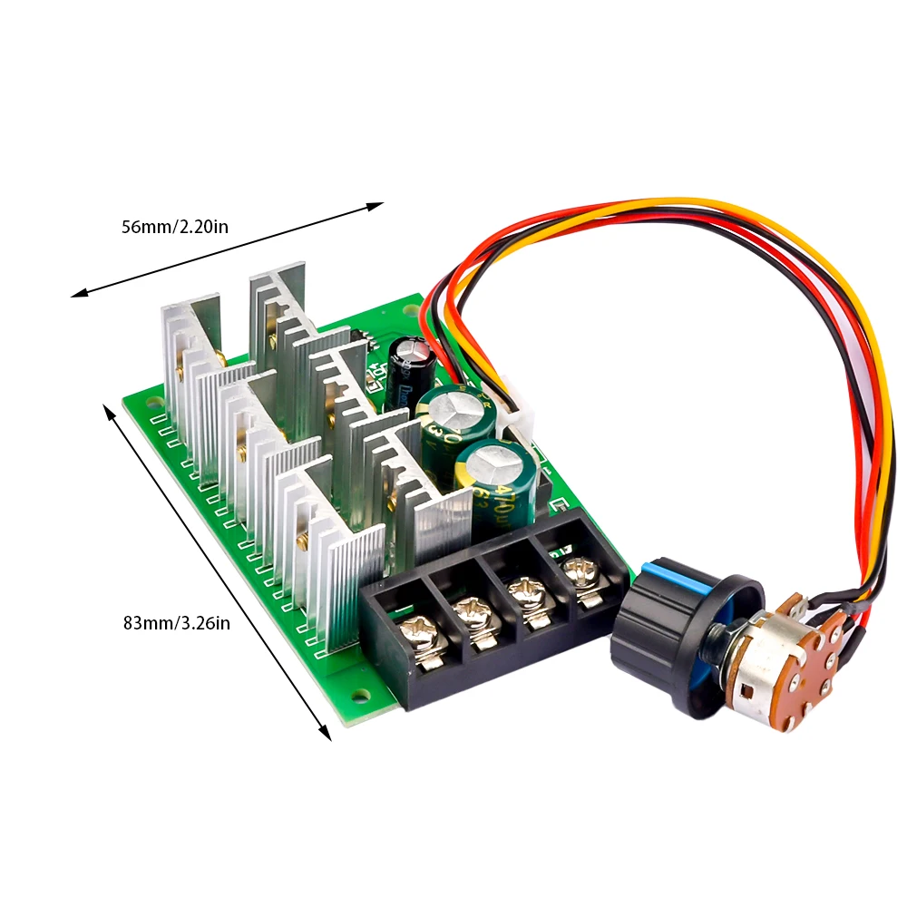 PWM DC 모터 속도 제어기, DC 9-55V, 40A, 2000W, 12V DC 모터 펌프 속도 조절기, 고출력 속도 제어기, 모터 드라이버