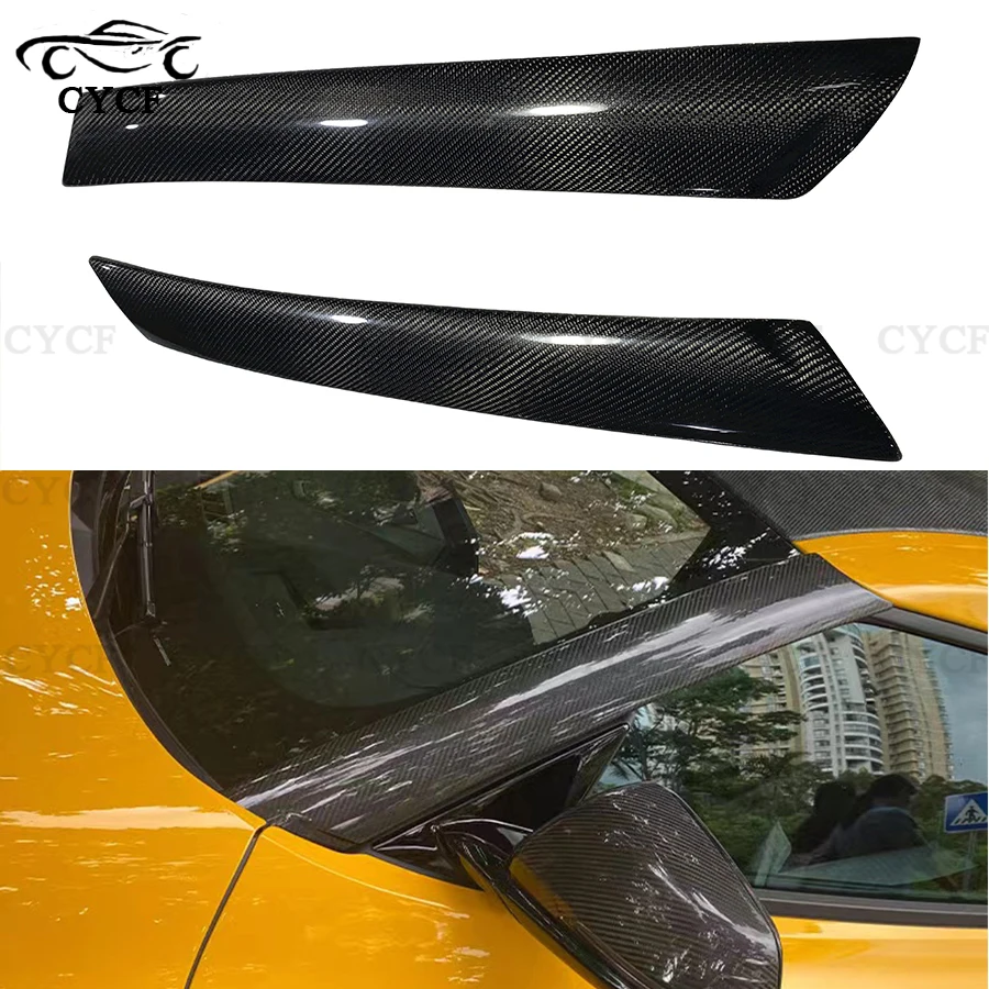 

For Toyota Supra A90 A91 High quality Carbon Fiber Front Side A Pillar Windshield Trim Window Edge Sticker Shade Strip Cover