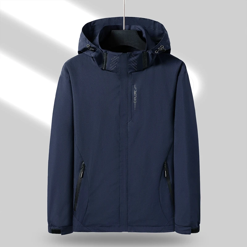 Men's Spring Autumn Hooded Solid Zipper Pockets Drawstring Letter Printed Lantern Long Sleeve Coats Cardigan Casual Loose Tops