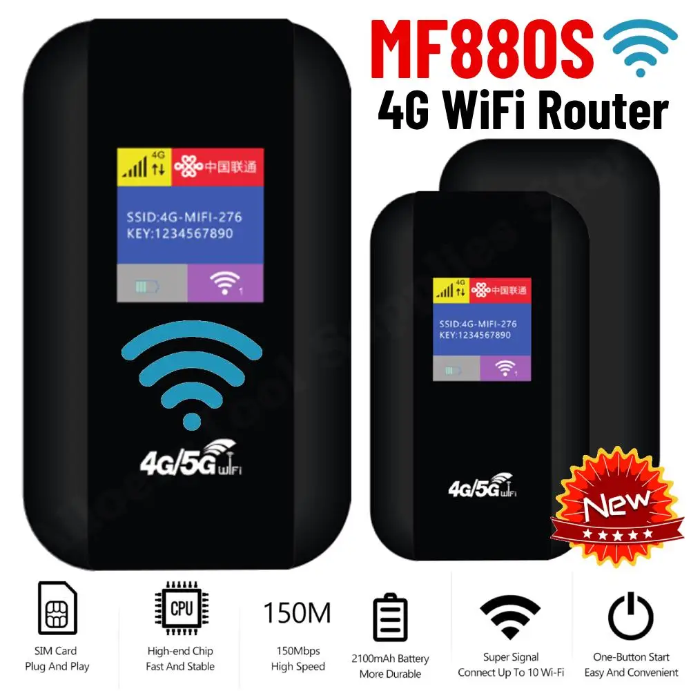 MF880S 4G Lte WiFi Router Portable Mobile Hotspot 2100mAh 150Mbps