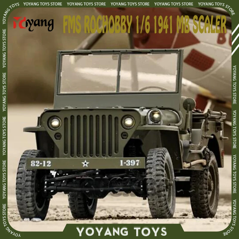 

FMS 1/6 Scale 1941 MB Scaler RC Car Rochobby Convertible Pickup Truck MB Military Combat Vehicle Remote Controlled Toys Boy Gift