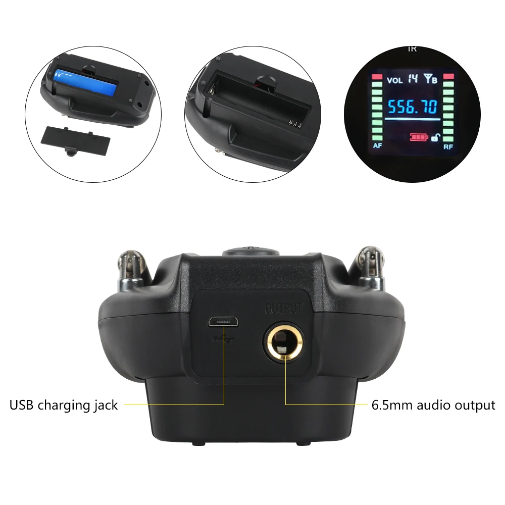 True diversity Baomic BM12V2 Saxe Saxophone Wireless Microphone Audio Professional UHF Wireless Instrument System Receiver