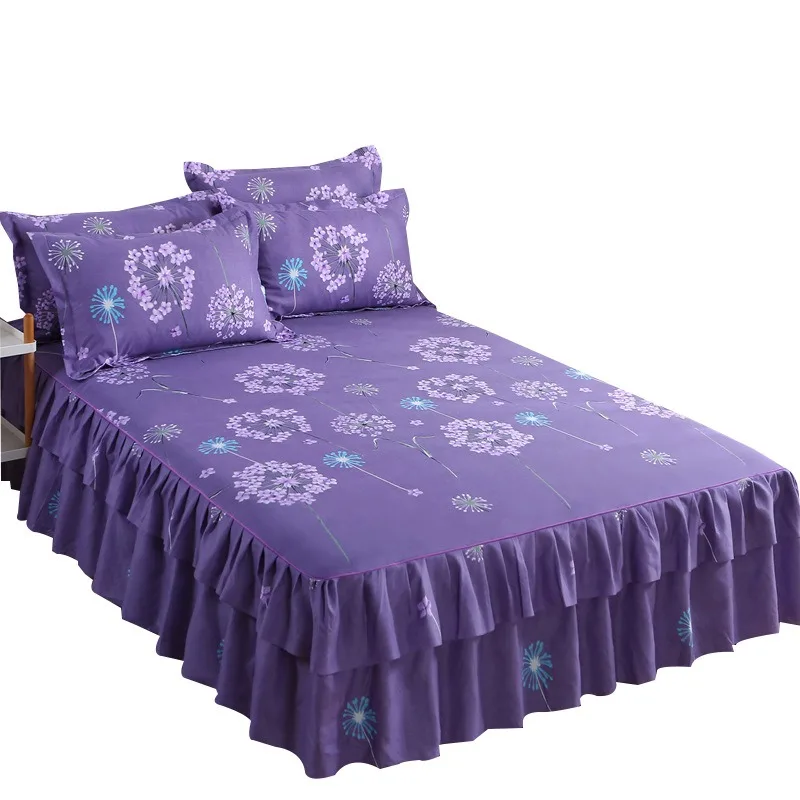 

Ruffle Lace Skirt Bedspread Home Textile Solid Bed Skirt Bedroom Coverlets Bedspreads Sheets Dust Cover Bedding