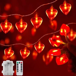 Hanging Valentine Lights Love Shape String Waterproof Party Garland Curtain Lighting Festival Decoration for Home Garden Bedroom