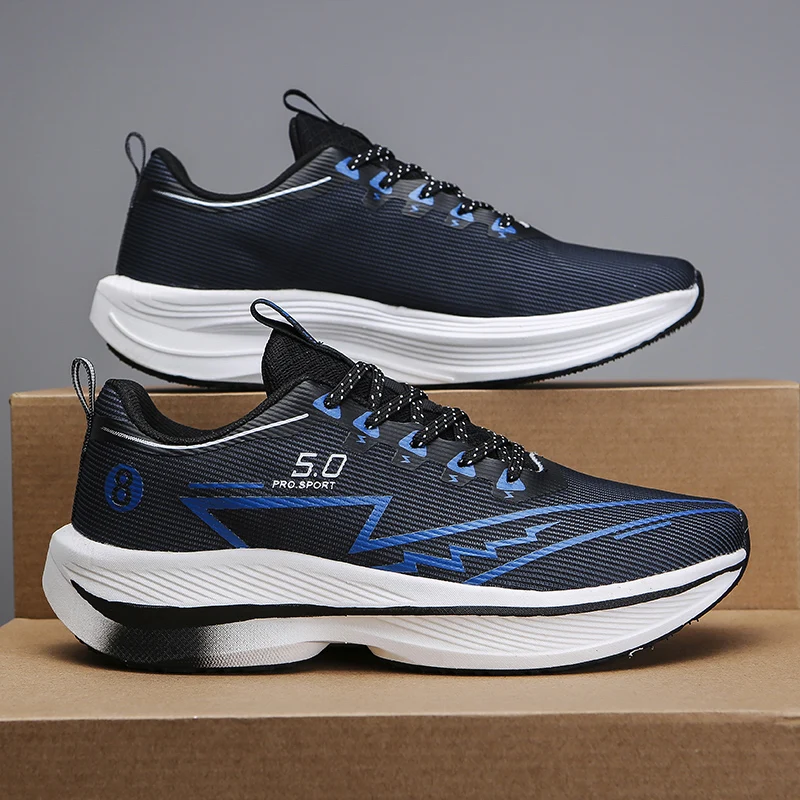 Men's Universal Lightweight Breathable Running Shoes - Full Carbon Plate Technology, Low-Top Mesh Design Suitable for Marathon, Sprint and Casual Wear - Spring and Summer Sneakers, Flexible Rubber Sole