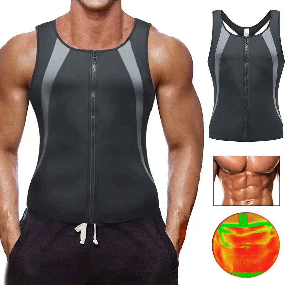 Men Body Shaper Waist Trainer Vest Slimming Sauna Sweat Suits Tummy Control Tank Tops Abs Workout Shapewear Fat Burn Undershirt body shaper,waist trainer,slimming vest,compression sports vest,compression sports top,sweat sauna suit,muscle shaper