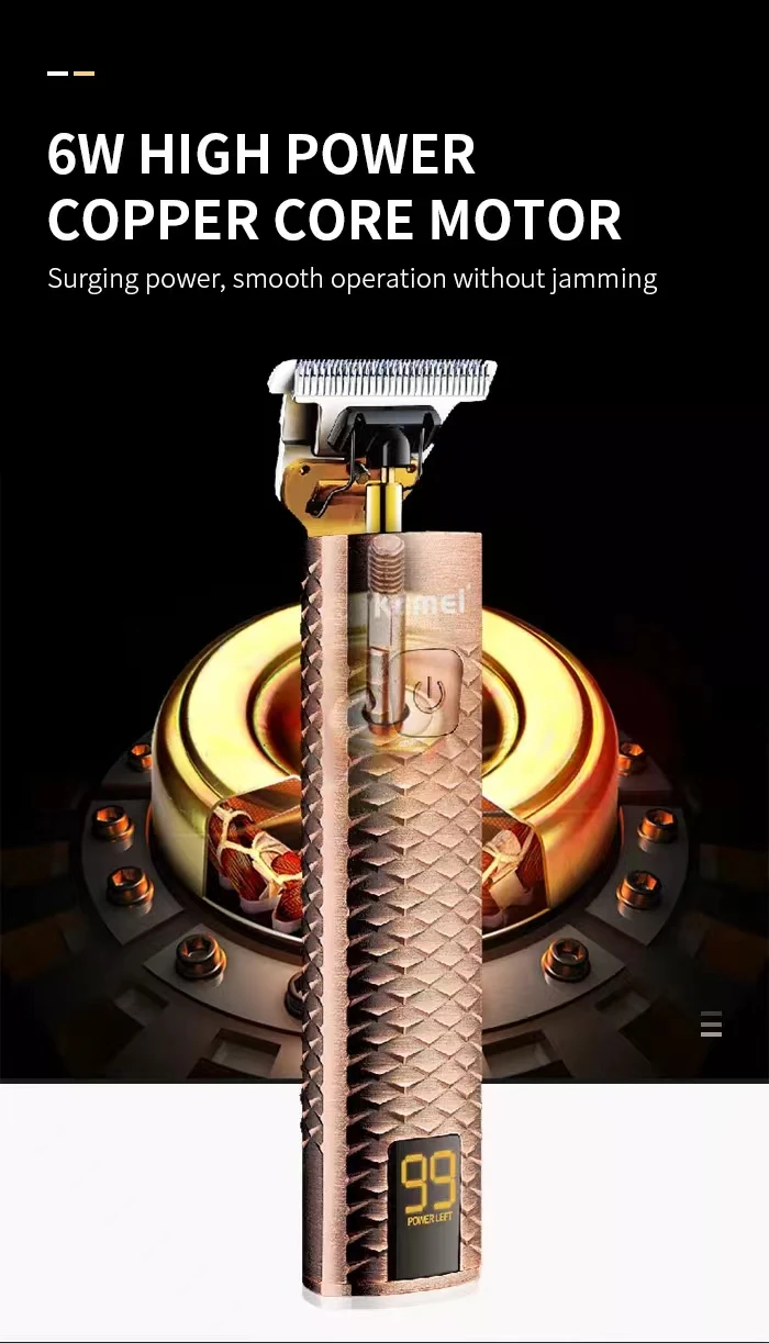Máquina de Corte Kemei Cabelo Elétrico Recarregável Corte Máquina Cortar Barbeador Trimmer Barbeiro Barba Profissional Aparadores t9 9 Home & Garden