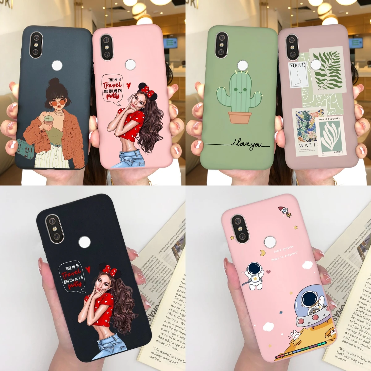 Custodie Per Xiaomi 6 X A 2 A2 Lite Coque Cute Astronaut Protettivo Antiurto Soft Shell Per Xiaomi 6 X A 2 A 2 Lite Matte Funda