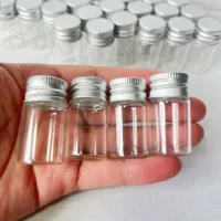 60/100 PCS 8ml Tiny Glass Bottles with Silver Screw Caps 22×40mm Small Empty Jars DIY Crafts Decorative Vials Transparent Bottle 2