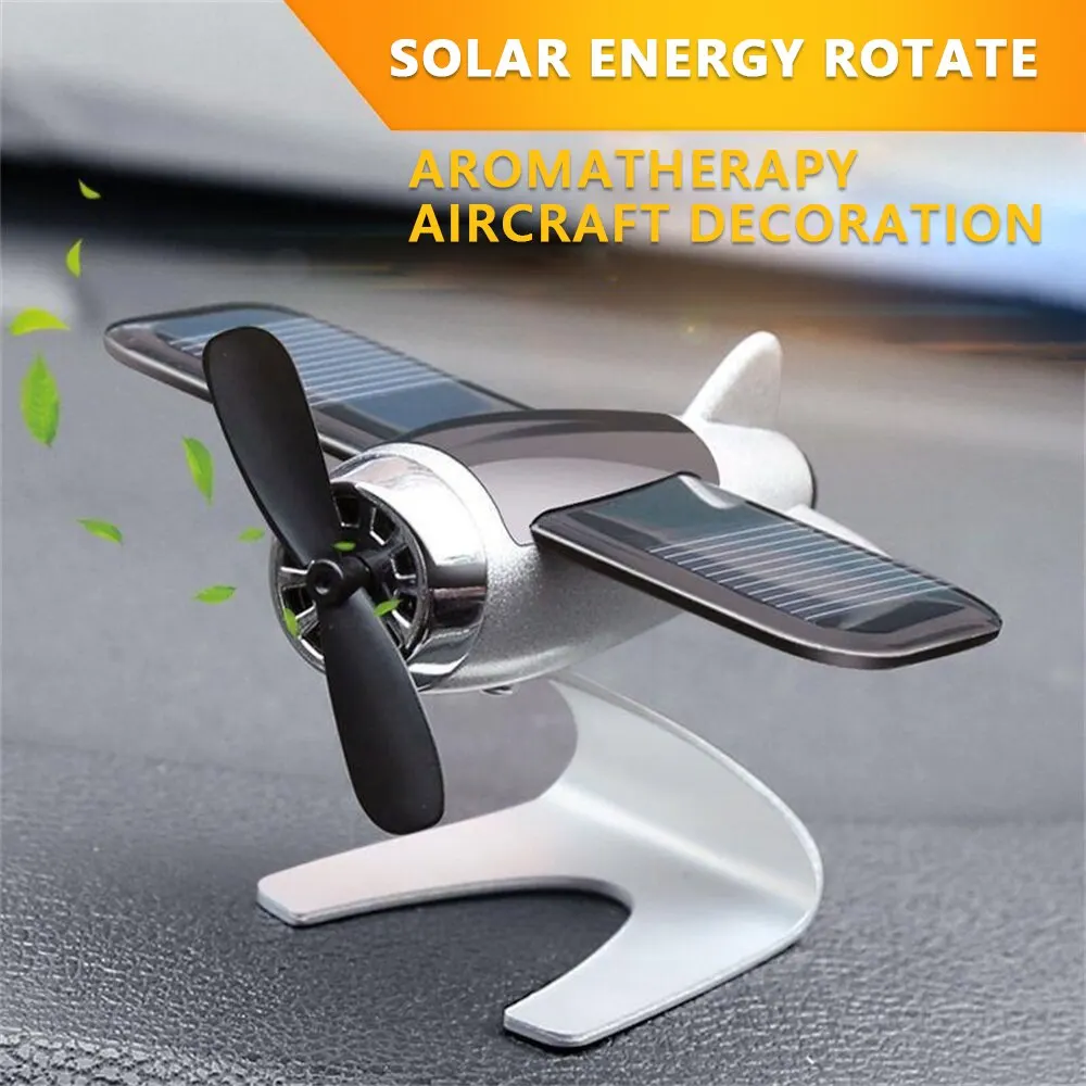Car Air Freshener Smell In The Styling Solar Airplane Model Center Console Decoration Creative