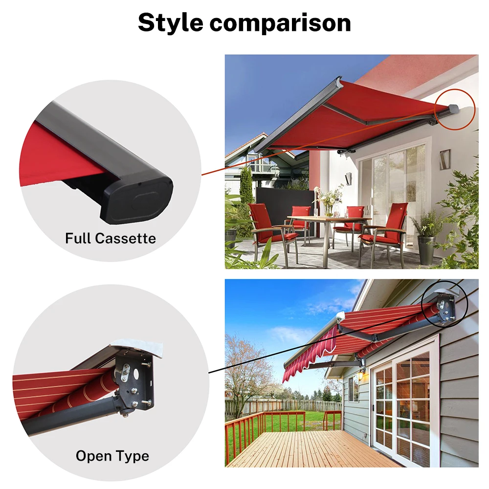 Garden Roof Fully Automatic Retractable Electric Awning Electric Waterproof Outdoor Patio Awning Remote Control