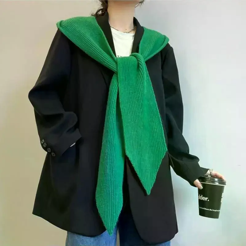 Women's Hat Scarf Set Women Bonnet Balaclava Korean Ins Beanies With Scarf Shawl Neck Warmer Coat Faux Collar Accessories